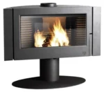 Invicta Antaya Panorama Kaminofen 12 kW aus Gusseisen – Holzofen mit großer Sichtscheibe für effizientes Heizen