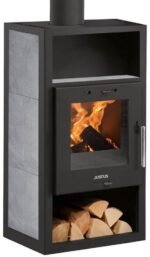 Justus Texas V 6 kW Stahl Schwarz/Keramik Grau – Eleganter Kaminofen mit Dauerbrandfunktion – Bild 2