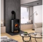 Justus Texas V 6 kW Stahl Schwarz/Keramik Grau – Eleganter Kaminofen mit Dauerbrandfunktion – Bild 3