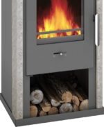 Wamsler Yuna Kaminofen 6 kW Stahl Naturstein – Bild 3